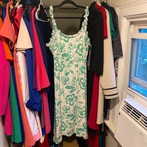 NWT Draper James RSVP Ruffle Neck MIDI Dress